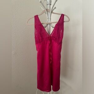 Nasty Gal Hot Pink Lace Mini Dress